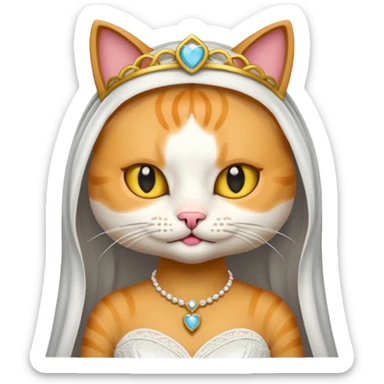 cat bride sticker