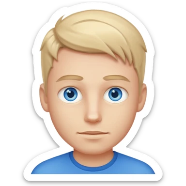 Cool boy with blue sticker