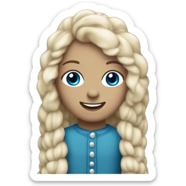 Sealpoint rag doll with dark face and blue eyes smiling sticker