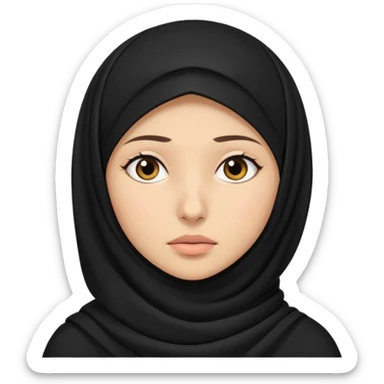 sick and tired woman in black hijab sticker