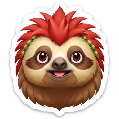 sloth with a red mohawk sticker