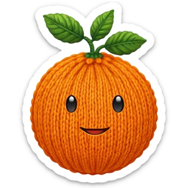 knitted fruit orange  sticker