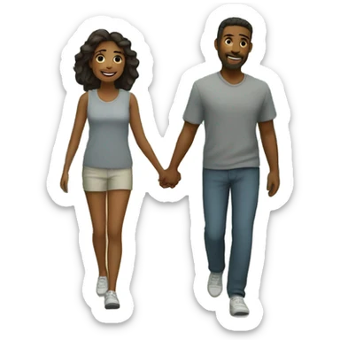 A couple Take a walk sticker