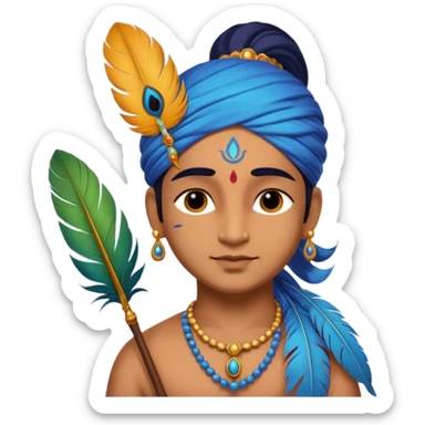 Krishna Feather sticker