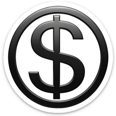 $ dollar black symbol sticker