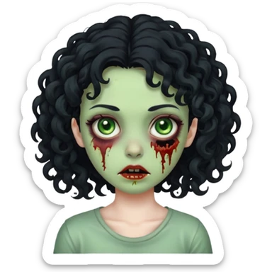 Eu quero fazer um memoji de zombie com cabelo cacheado feminino  sticker