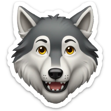 Freudiger Wolf  sticker
