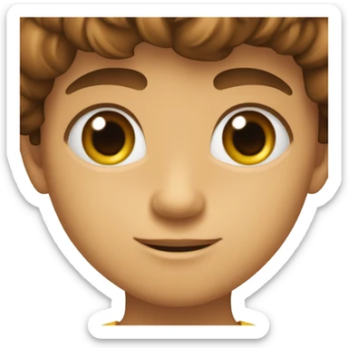niño pelo castaño ojos marrones y un mechon rubio sticker