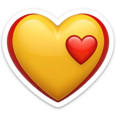 Sarı kırmızı kalp sticker