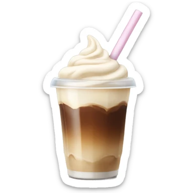 ice coffee with cream and straw  sticker