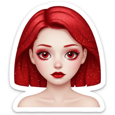 red glitter girl dead sticker
