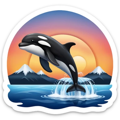 killer whale with Alaskan sunset sticker
