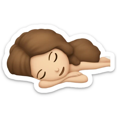 white girl with brown hair sleeping in bed  sticker