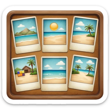 board with 6 polaroid photo sticker