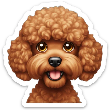 angry red toy-poodle face sticker