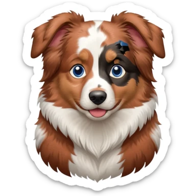 Red merle australian shepherd with blue eyes sticker