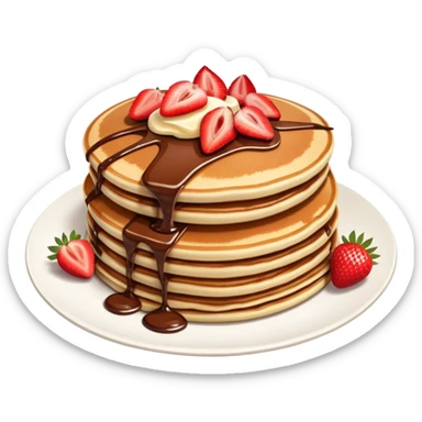 Pancakes with Nutella and strawberry  sticker