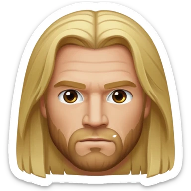 Triple H with hazel eyes, long blonde hair sticker