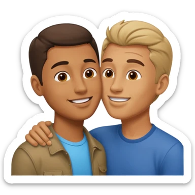 kisses man to man sticker