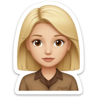 Blond lash tech , brown outfit sticker