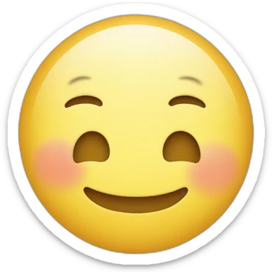 Smilimg round face emoji with positive smilimg sticker