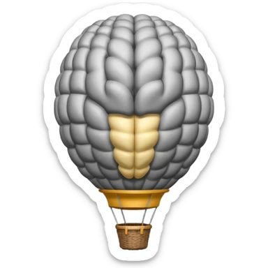 Globo aerostatico con forma de cerebro sticker