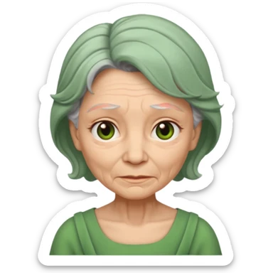 green dress old character. sticker