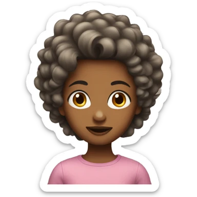 gril with cruly hair sticker