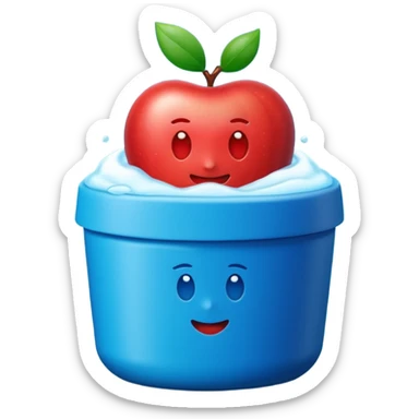 make an apple style emoji of Vicks Vaporub - it should have a dark green lid and a blue tub sticker