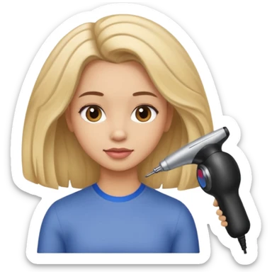 A girl that is getting hair done sticker