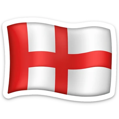 Flag red background red cross sticker