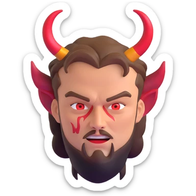 Leonardo DiCaprio with devil horns and demonic features sticker