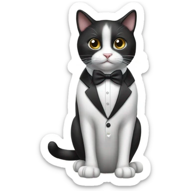 Tuxedo cat wearing tuxedo sticker