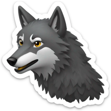 Un Loup et un corbeau sticker