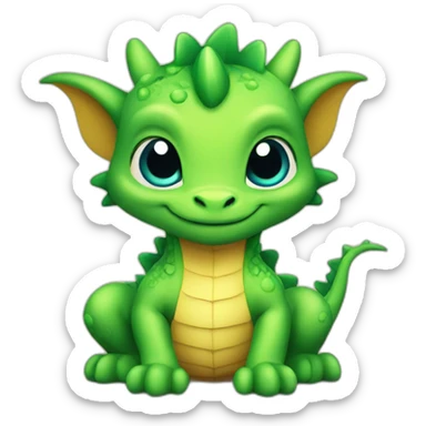 Cute baby dragon, New Year background sticker