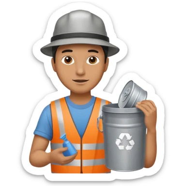 full side body man put the trash in can sticker