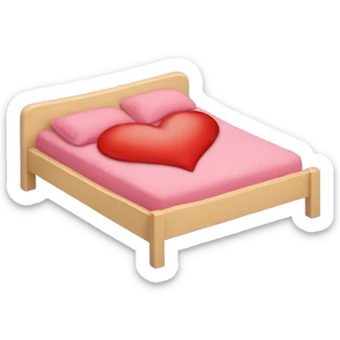 A heart in bed sticker