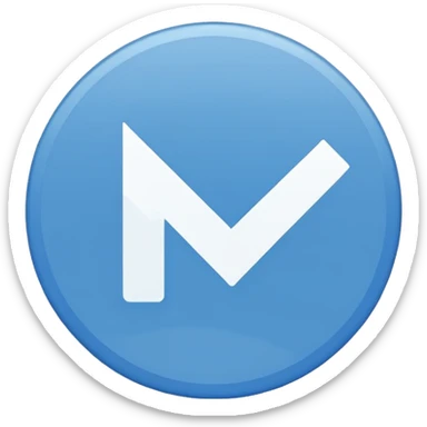 i need a blue flat 2d circle shape with smooth edges with a symbol of white good on it  sticker