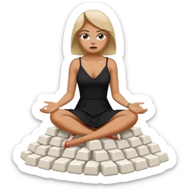 Female cartel boss sitting on a pile of cocaine sticker
