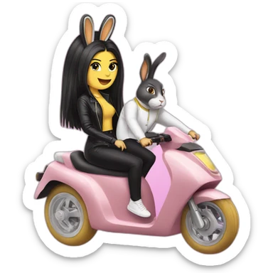Bad bunny riding Kendall Jenner sticker