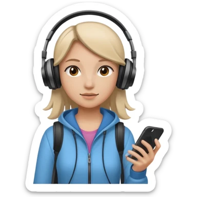 girl walking with music sticker