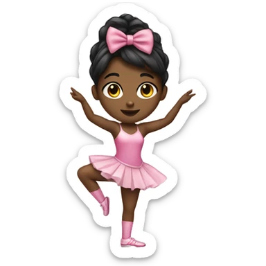 pretty black girl dancer with a bow sticker