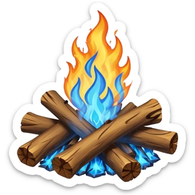 make me a campfire emoji but make the fire color blue sticker