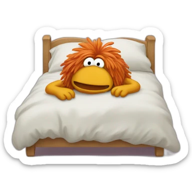 FRAGGLE sleeping on a bed sticker