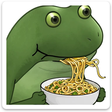 bufo eating noodles sticker