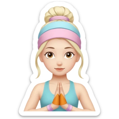 Yoga girl with pastel band sticker