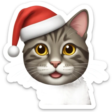 Merry Christmas cat sticker