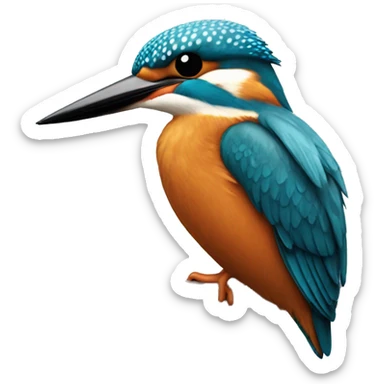 Kingfisher sitting on a desktop sticker