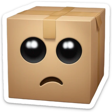 A box with (black dot Kirby eyes) sticker