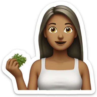 girl rolling oregano sticker